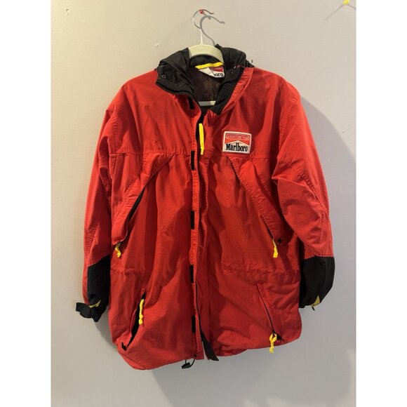 ジャケット・アウター 90s Marlboro nylon jacket mountain parka Vintage 90s MARLBORO Country Store Parka Jacket Large Red